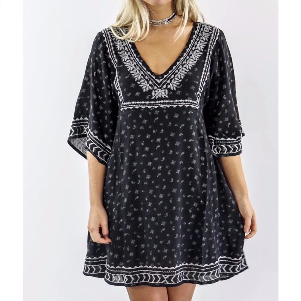 Barely worn black paisley dress